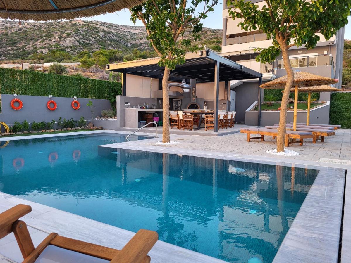 "Stergiou Luxury Apartment 2Nd Floor" Με Κοινη Πισινα Saronida Dış mekan fotoğraf